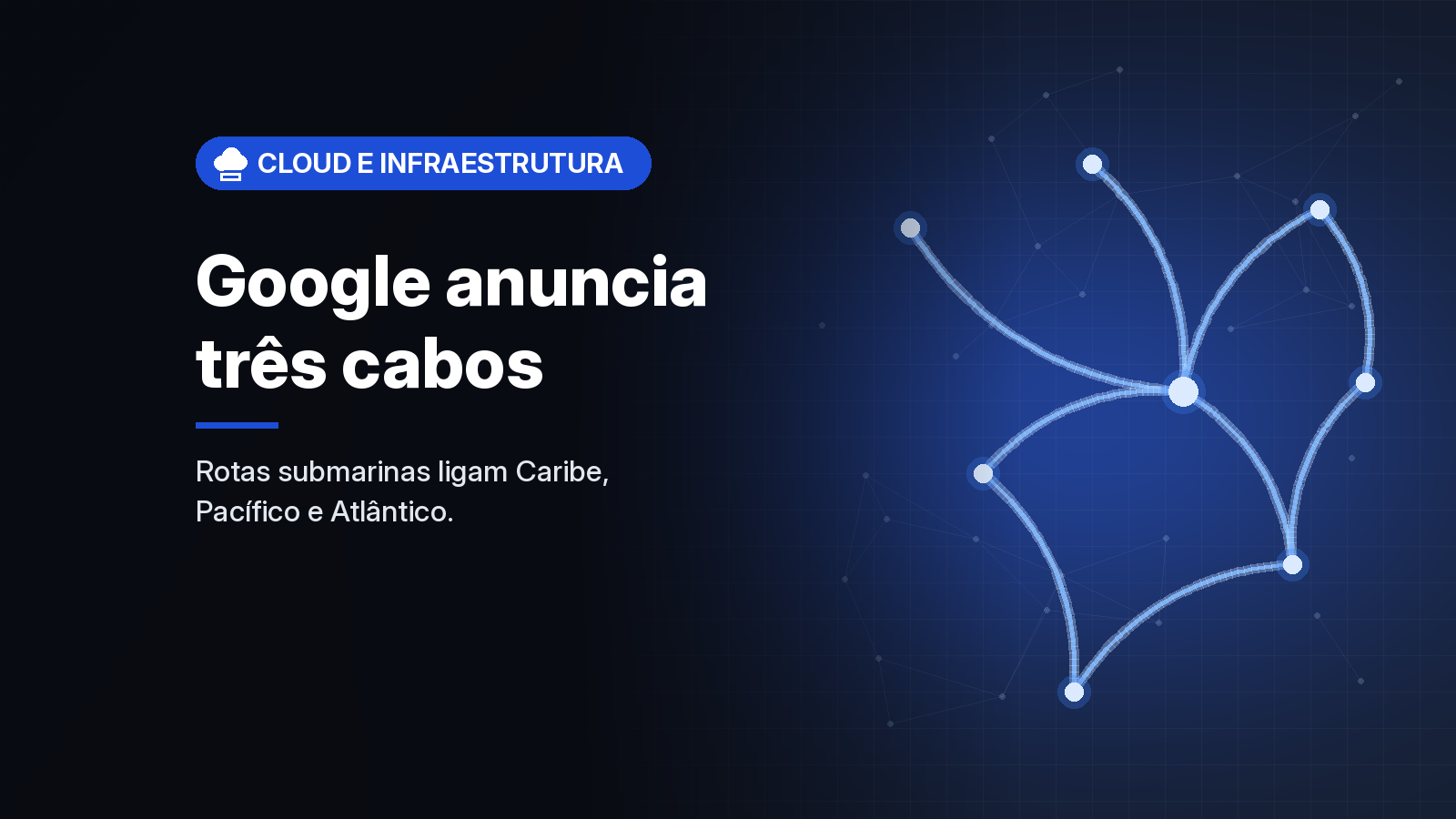 Google anuncia três cabos submarinos nas Américas para criar rotas redundantes entre regiões de nuvem