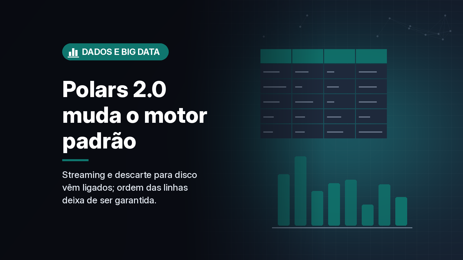 Polars 2.0 adota streaming como padrão e liga processamento fora da memória