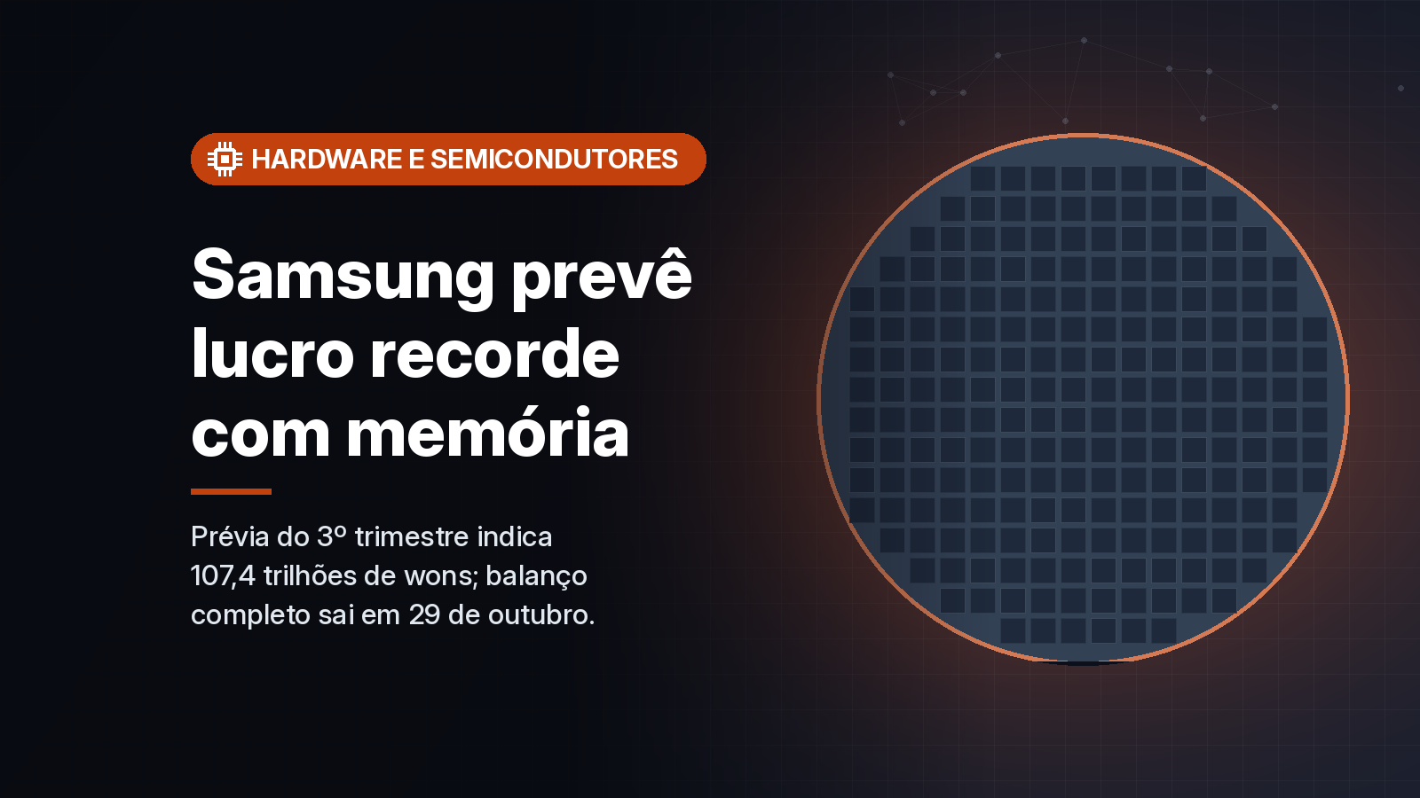 Samsung prevê lucro recorde de 107,4 trilhões de wons no 3º trimestre, puxado por memória para IA