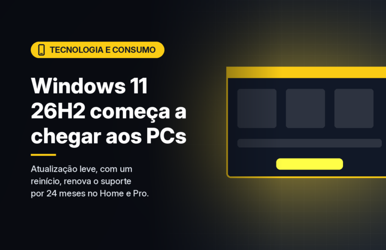 Atualização 2026 do Windows 11 começa a chegar com instalação rápida e barra de tarefas em qualquer lado da tela