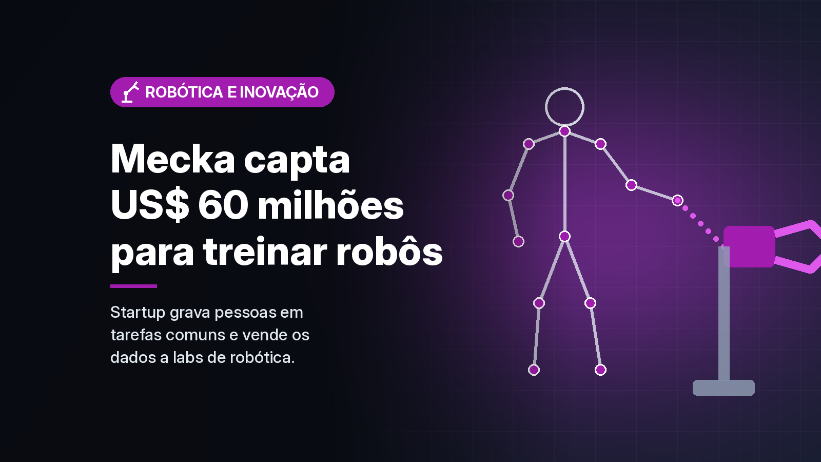 Mecka AI capta US$ 60 milhões com Sequoia e Nvidia para gravar movimentos humanos e treinar robôs