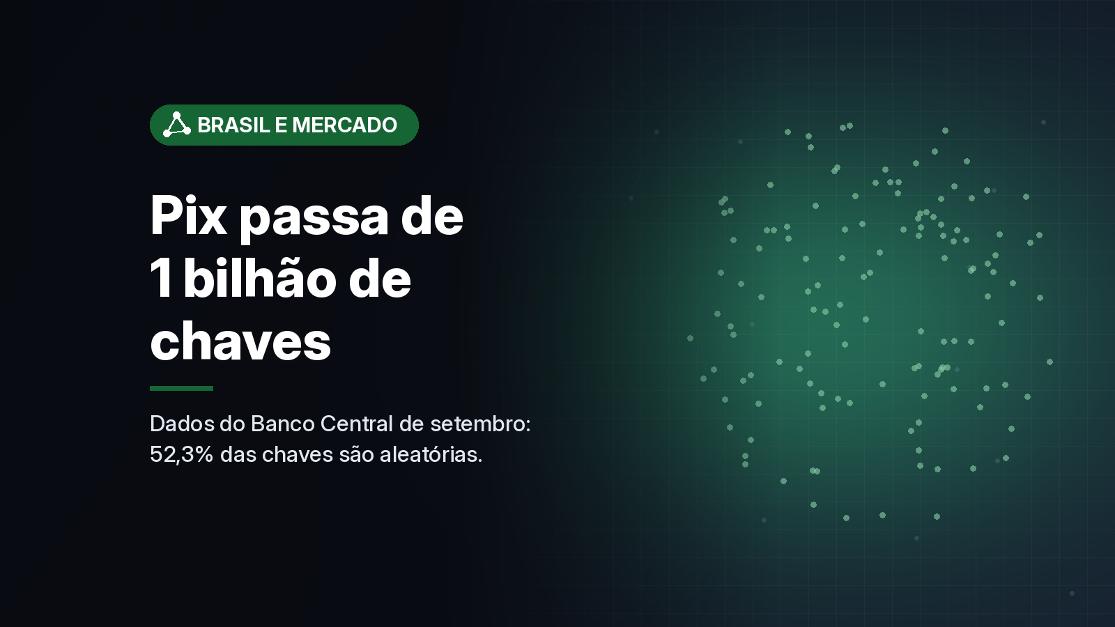 Pix passa de 1 bilhão de chaves cadastradas; chave aleatória já é mais da metade