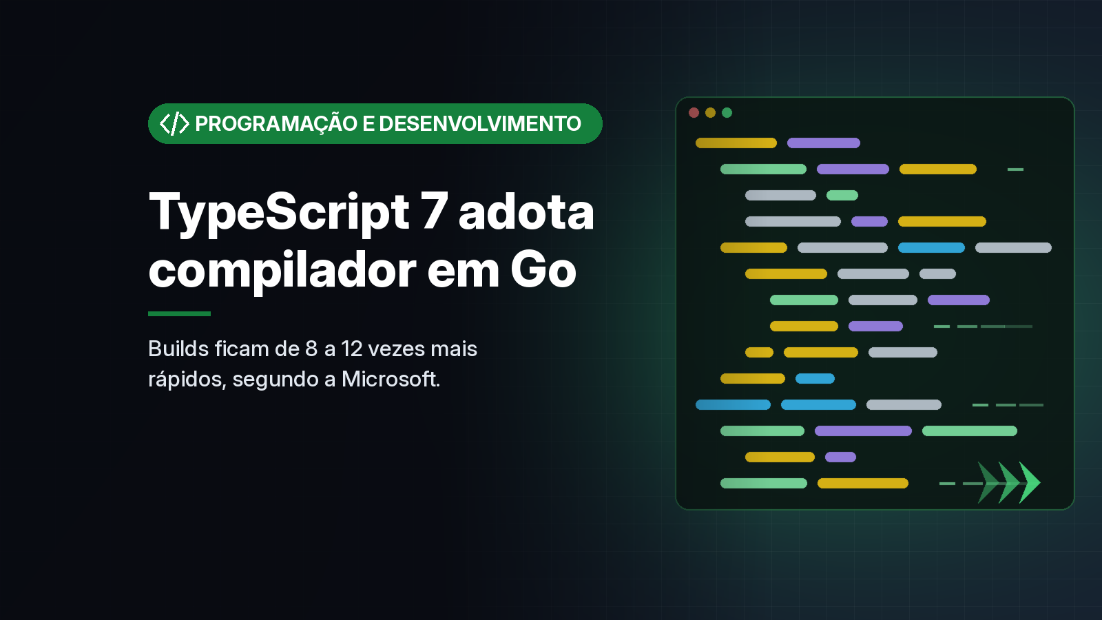 TypeScript 7 chega com compilador nativo em Go e builds até 10 vezes mais rápidos
