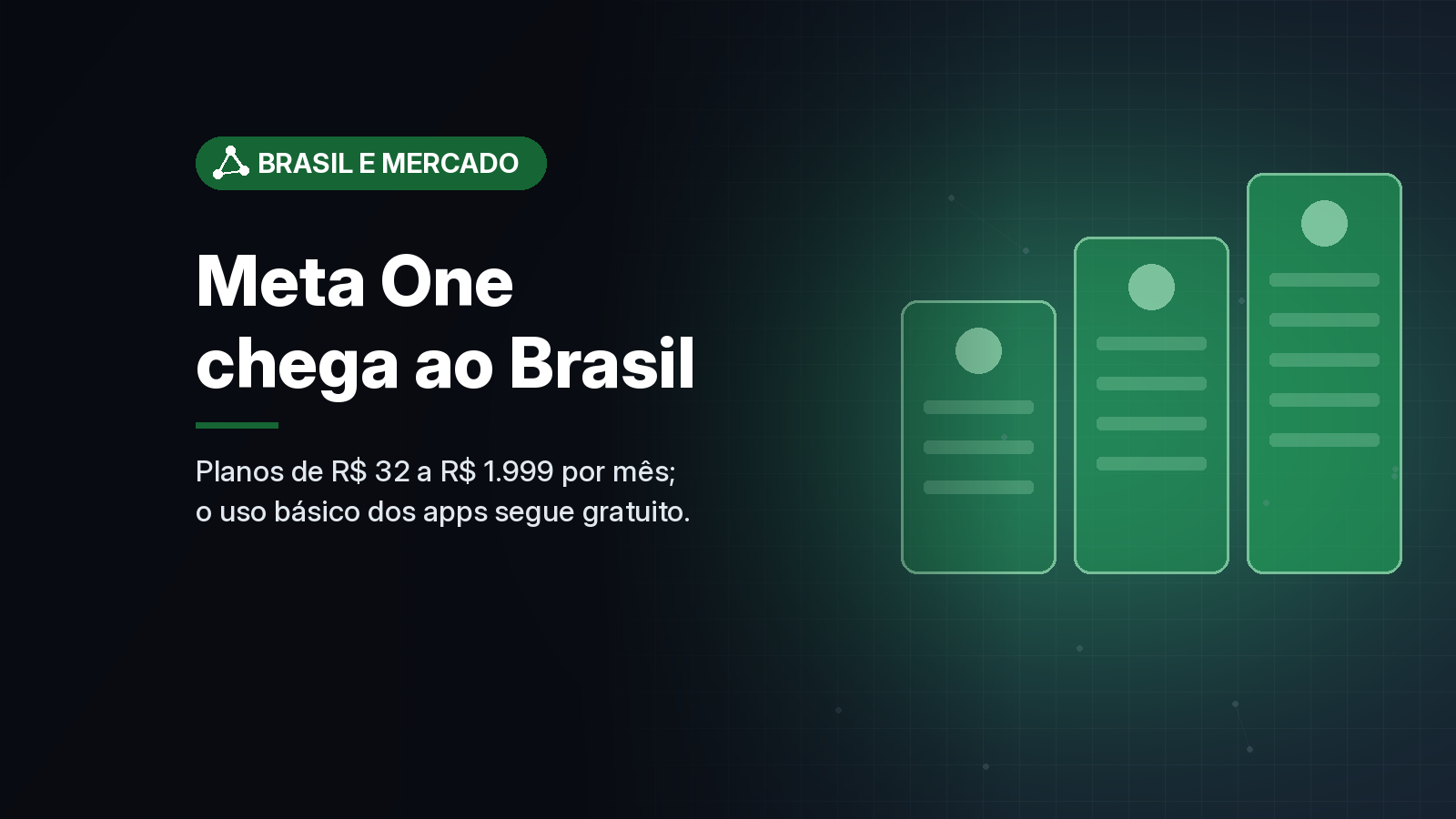 Meta One chega ao Brasil com assinaturas de R$ 32 a R$ 1.999 por mês para Instagram, WhatsApp, Facebook e Meta AI