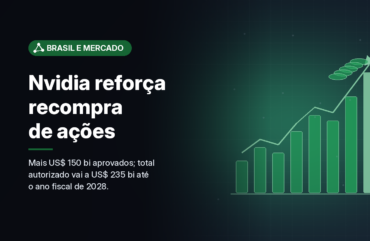 Nvidia amplia recompra de ações em US$ 150 bilhões, maior aumento já anunciado, e total autorizado chega a US$ 235 bilhões