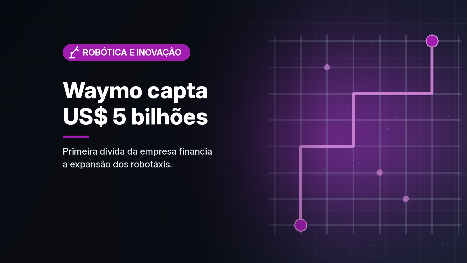 Waymo fecha empréstimo de US$ 5 bilhões, sua primeira dívida, para acelerar a expansão dos robotáxis