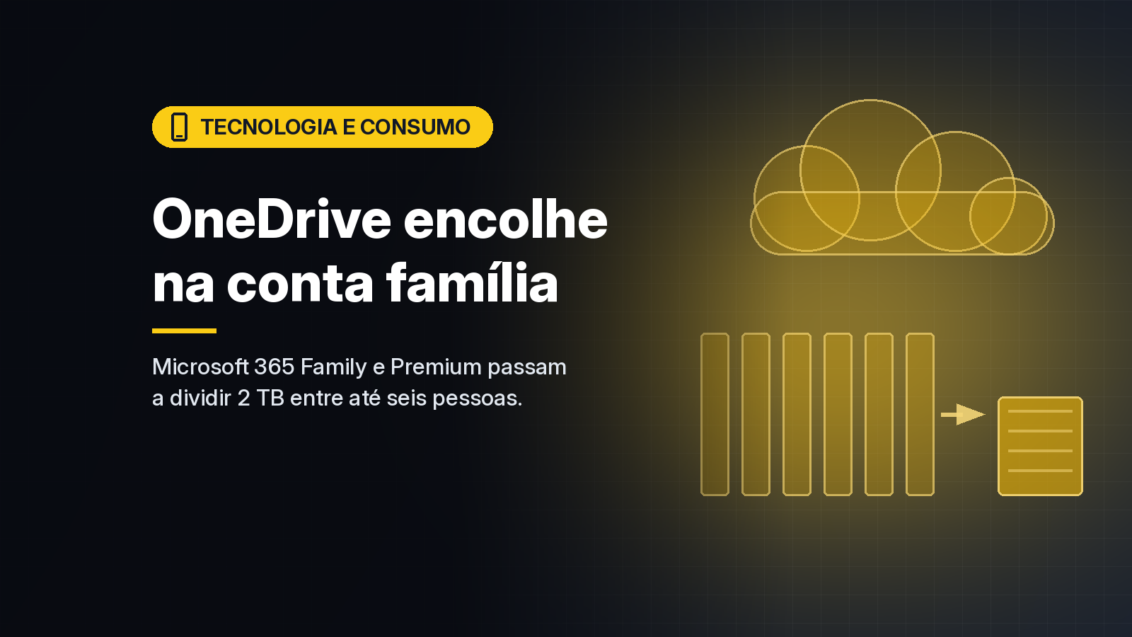 Microsoft 365 Family e Premium trocam 1 TB por pessoa no OneDrive por 2 TB para toda a família