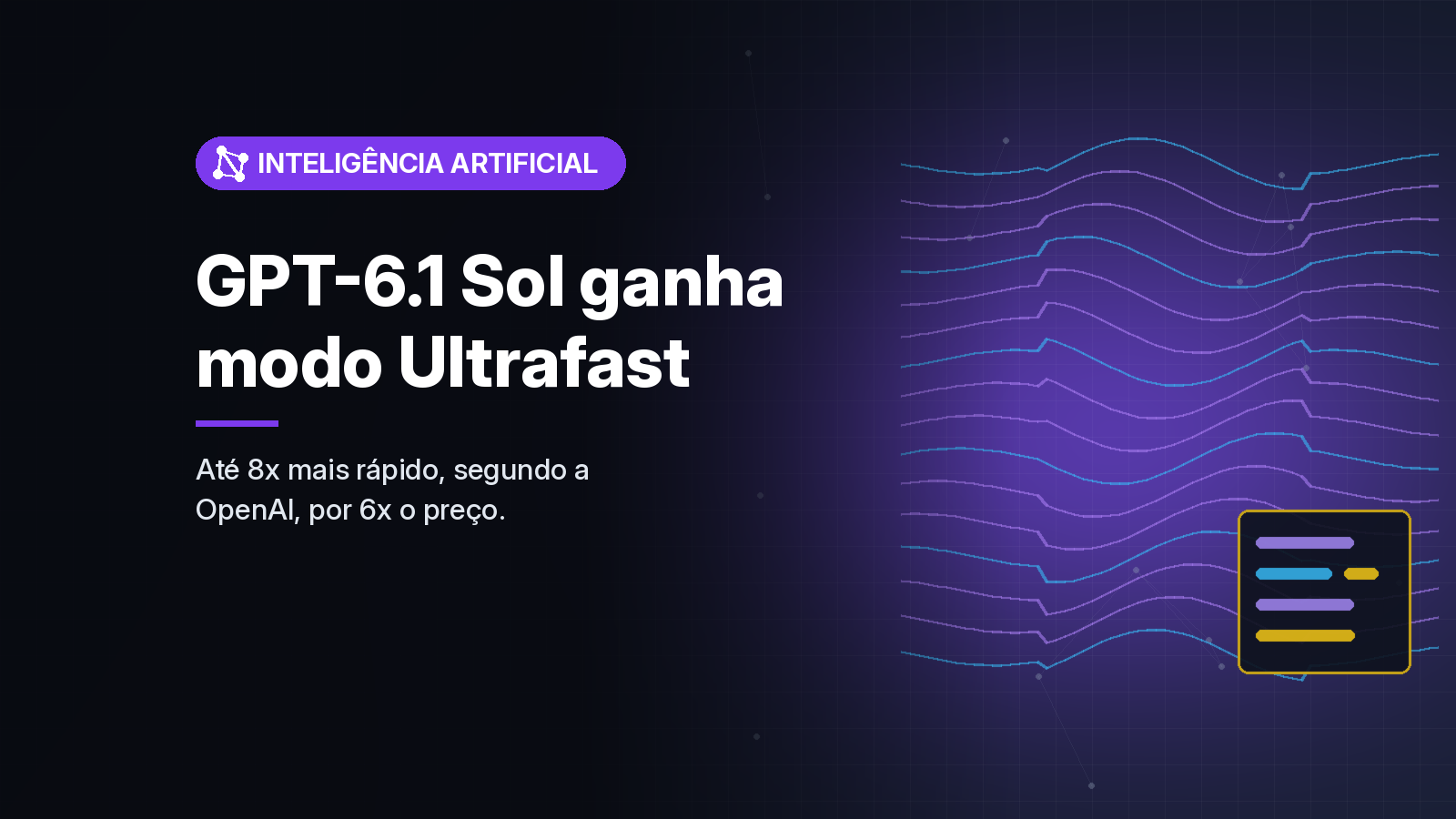 OpenAI lança modo Ultrafast para o GPT-6.1 Sol: até 8 vezes mais rápido, por seis vezes o preço