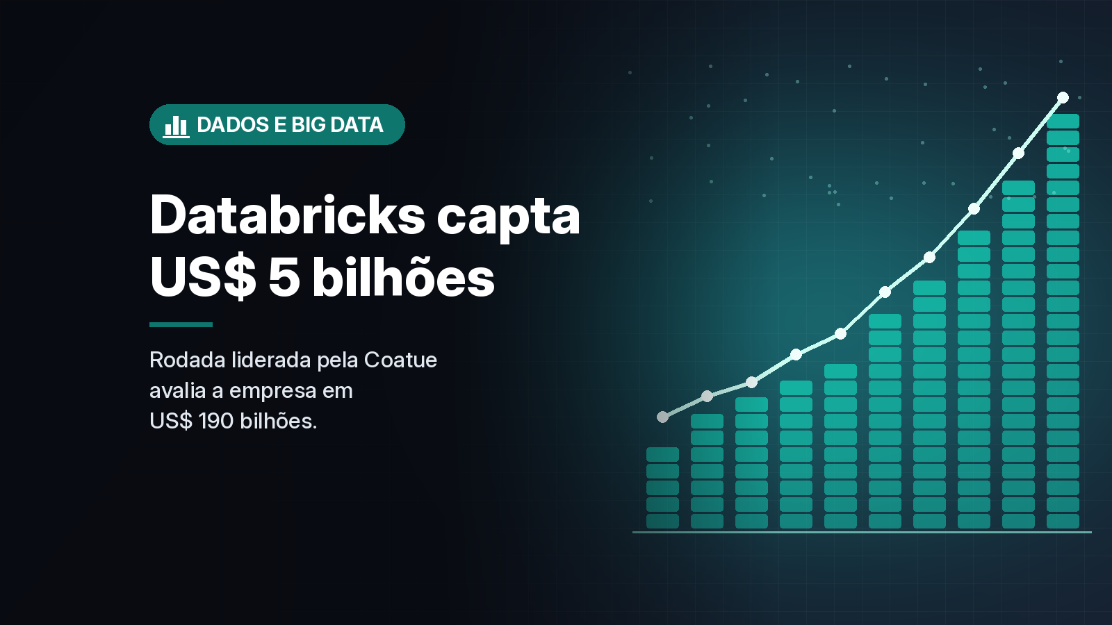 Databricks capta US$ 5 bilhões com avaliação de US$ 190 bilhões e diz ter passado de US$ 7 bilhões em receita anualizada