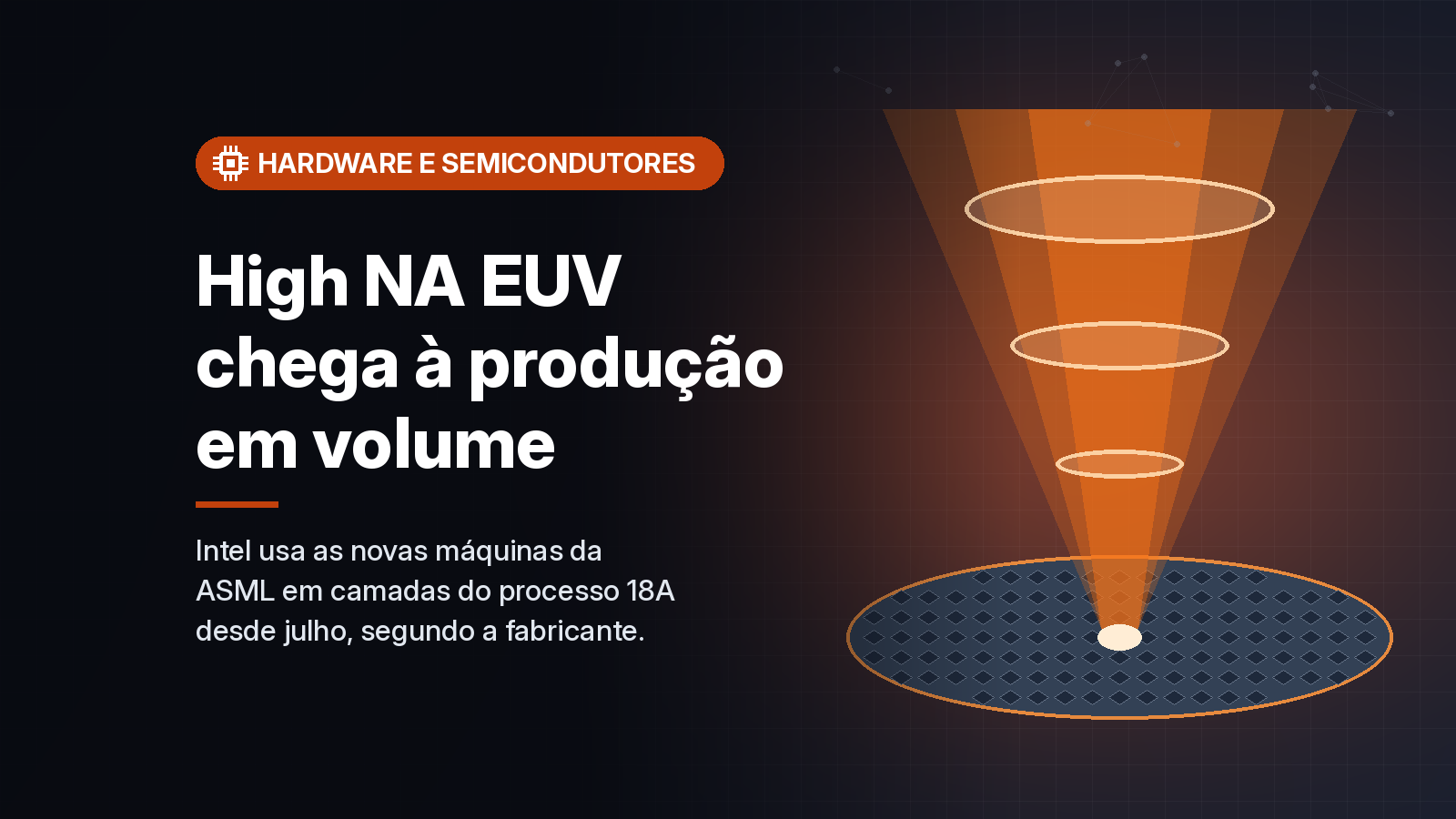 Intel é a primeira a usar a litografia High NA EUV da ASML na produção em volume de chips
