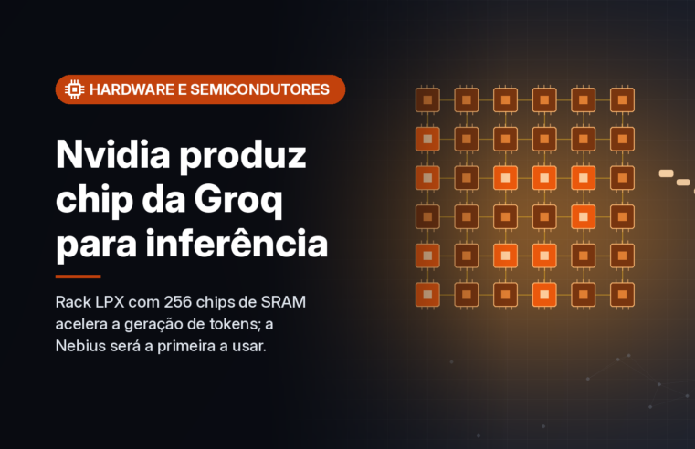 Nvidia põe em produção o Groq 3 LPX, primeiro chip derivado da compra da Groq, focado em inferência rápida