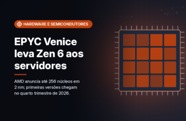 AMD lança EPYC 9006 Venice, com até 256 núcleos Zen 6 em 2 nm; primeiros modelos chegam no 4º trimestre
