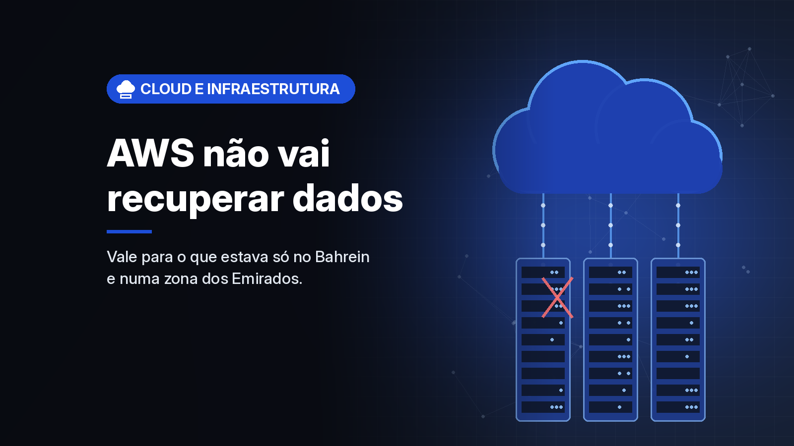 AWS admite que não vai recuperar dados guardados só no Bahrein e em uma zona dos Emirados